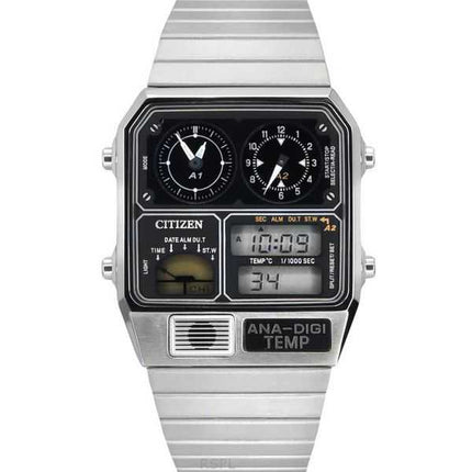 Orologio da uomo Citizen Reproduction Model Analog Digital Chronograph in acciaio inossidabile con quadrante nero al quarzo JG21