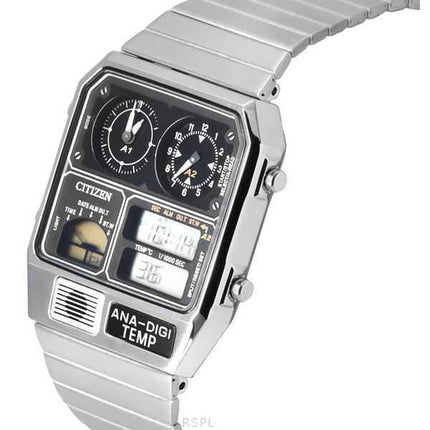 Orologio da uomo Citizen Reproduction Model Analog Digital Chronograph in acciaio inossidabile con quadrante nero al quarzo JG21