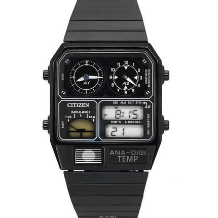 Orologio da uomo Citizen Analog Digital Dual Time in acciaio inossidabile con quadrante nero al quarzo JG2105-93E