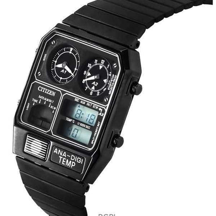 Orologio da uomo Citizen Analog Digital Dual Time in acciaio inossidabile con quadrante nero al quarzo JG2105-93E