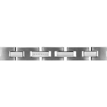 Bracciale da uomo Maserati Jewels in pelle e acciaio inossidabile JM218AMD01