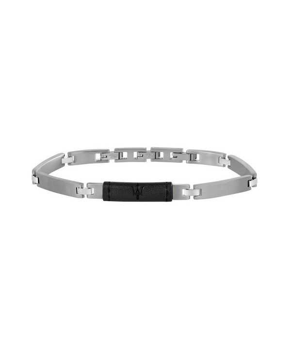 Bracciale da uomo Maserati Jewels in pelle e acciaio inossidabile JM218AMD04