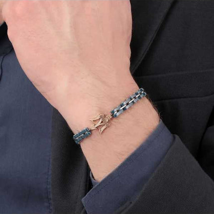Bracciale Maserati Jewels in acciaio e ceramica JM219AQH14 da uomo