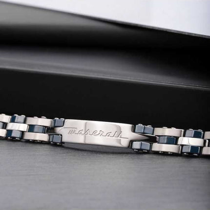 Bracciale Maserati Jewels in acciaio e ceramica JM220ASR01 da uomo