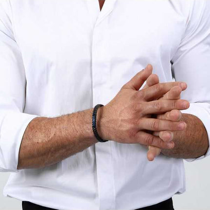 Maserati Jewels Bracciale in pelle riciclata e acciaio inossidabile JM222AVE03 da uomo