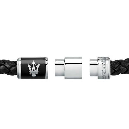 Maserati Jewels Bracciale in pelle riciclata e acciaio inossidabile JM222AVE07 da uomo