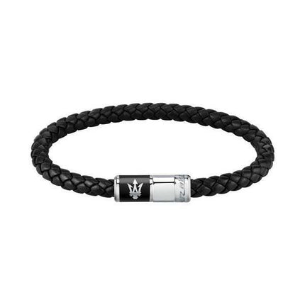 Maserati Jewels Bracciale in pelle riciclata e acciaio inossidabile JM222AVE07 da uomo