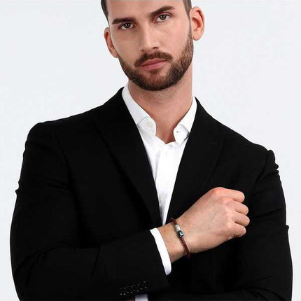 Maserati Jewels Bracciale in pelle riciclata e acciaio inossidabile JM223AVE15 da uomo
