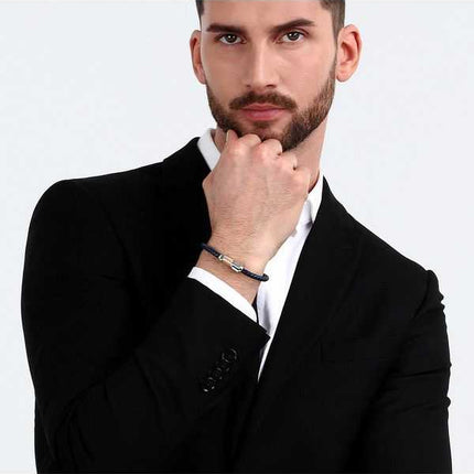 Maserati Jewels Bracciale in pelle riciclata e acciaio inossidabile JM223AVE16 da uomo