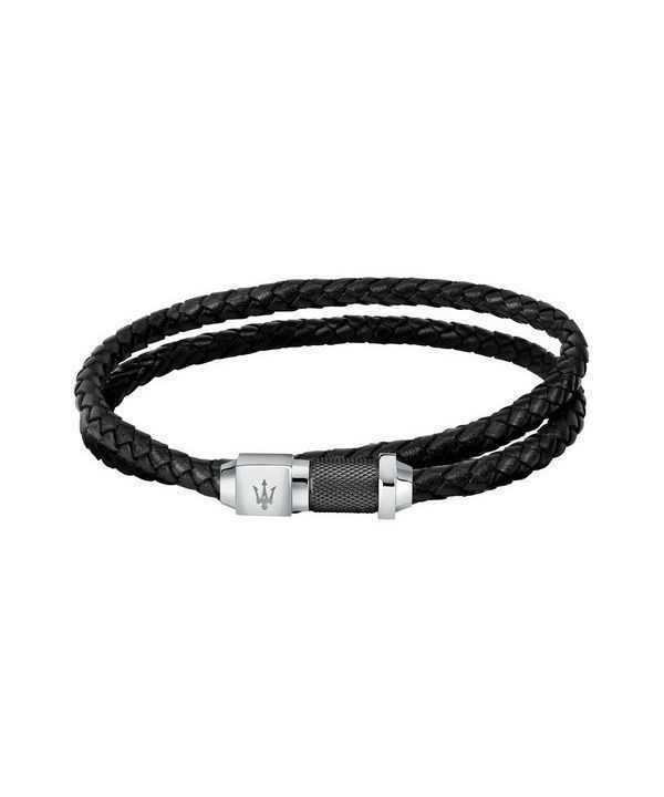 Maserati Jewels Bracciale in pelle riciclata e acciaio inossidabile JM223AVE18 da uomo