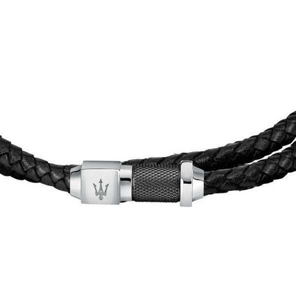 Maserati Jewels Bracciale in pelle riciclata e acciaio inossidabile JM223AVE18 da uomo