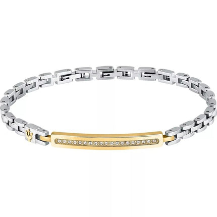 Bracciale Maserati Iconic in acciaio bicolore con cristalli JM224AVD42 da uomo