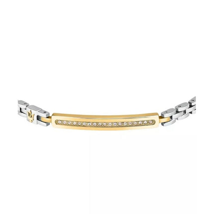 Bracciale Maserati Iconic in acciaio bicolore con cristalli JM224AVD42 da uomo