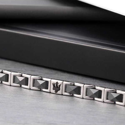 Maserati Jewels Bracciale In Acciaio E Ceramica JM420ATI07 Da Uomo