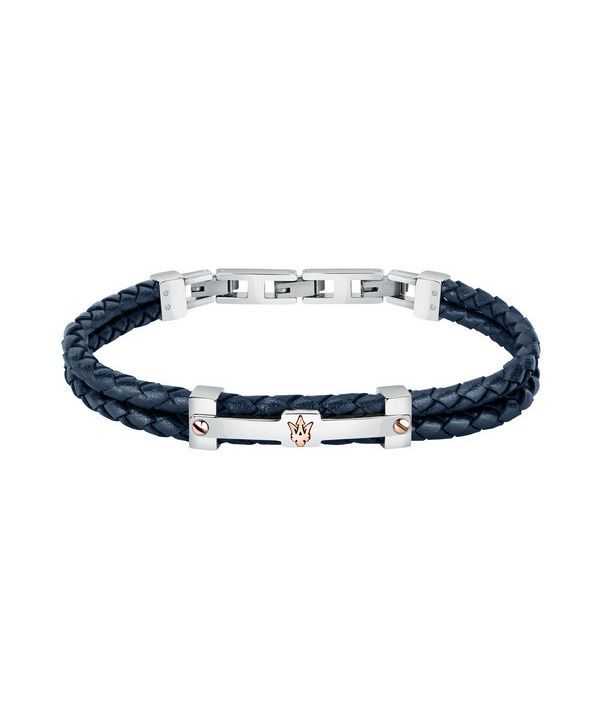 Maserati Jewels Bracciale in pelle riciclata e acciaio inossidabile JM422AVE10 da uomo