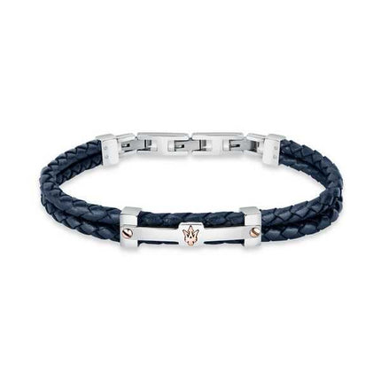 Maserati Jewels Bracciale in pelle riciclata e acciaio inossidabile JM422AVE10 da uomo