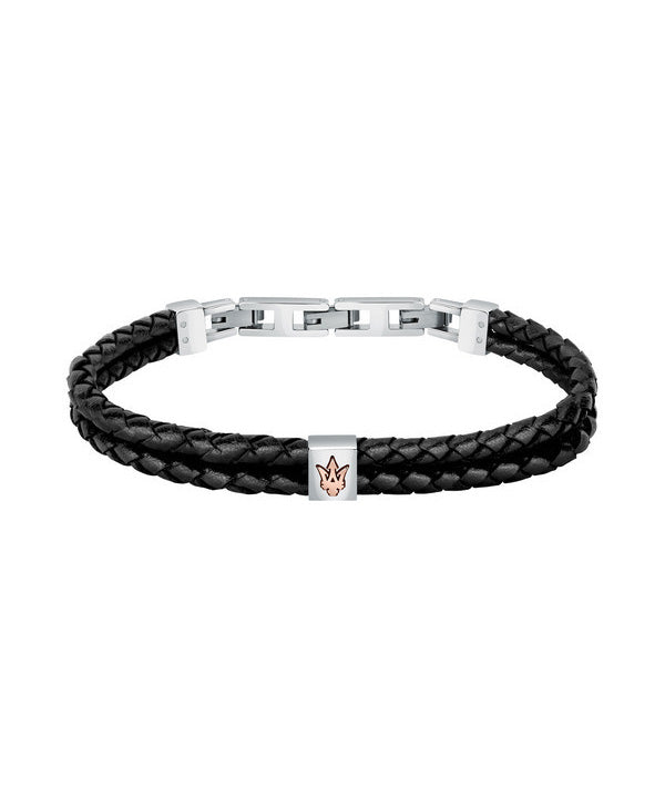 Maserati Jewels Bracciale in pelle riciclata e acciaio inossidabile JM422AVE13 da uomo