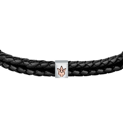 Maserati Jewels Bracciale in pelle riciclata e acciaio inossidabile JM422AVE13 da uomo