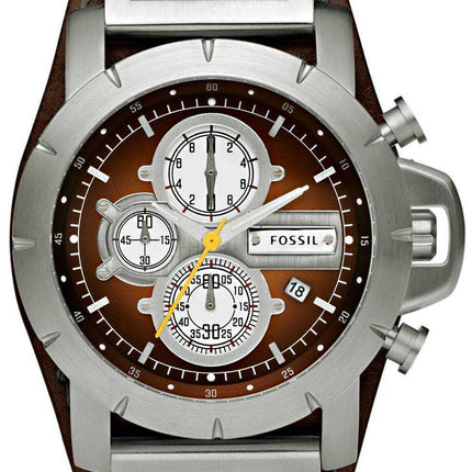 Orologio da uomo Fossil Jake Chronograph in pelle marrone JR1157