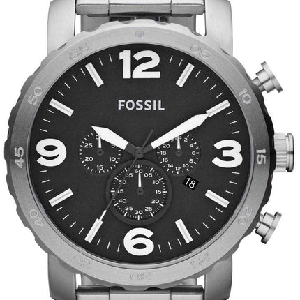 Fossil Nate Chronograph Black Dial JR1353 - Orologio da uomo