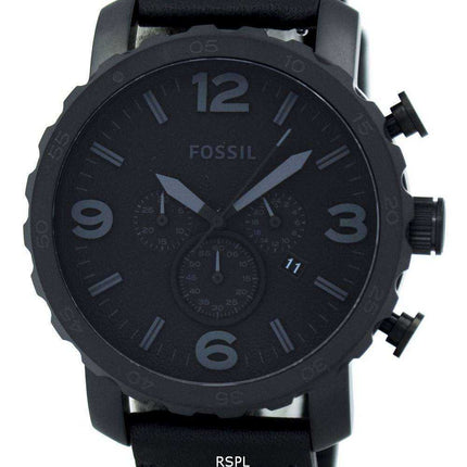 Fossil Nate Chronograph Orologio da uomo JR1354 in pelle placcata in oro nero