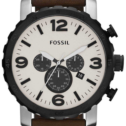 Orologio da uomo Fossil Nate Chronograph in pelle marrone JR1390