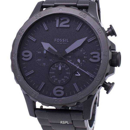 Fossil Nate Chronograph Black Dial Black Orologio da uomo JR1401 placcato in oro