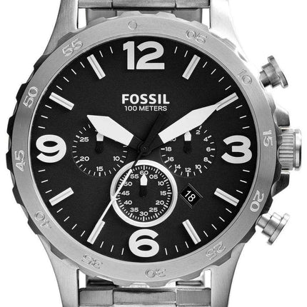 Fossil Nate Chronograph Black Dial JR1490 - Orologio da uomo