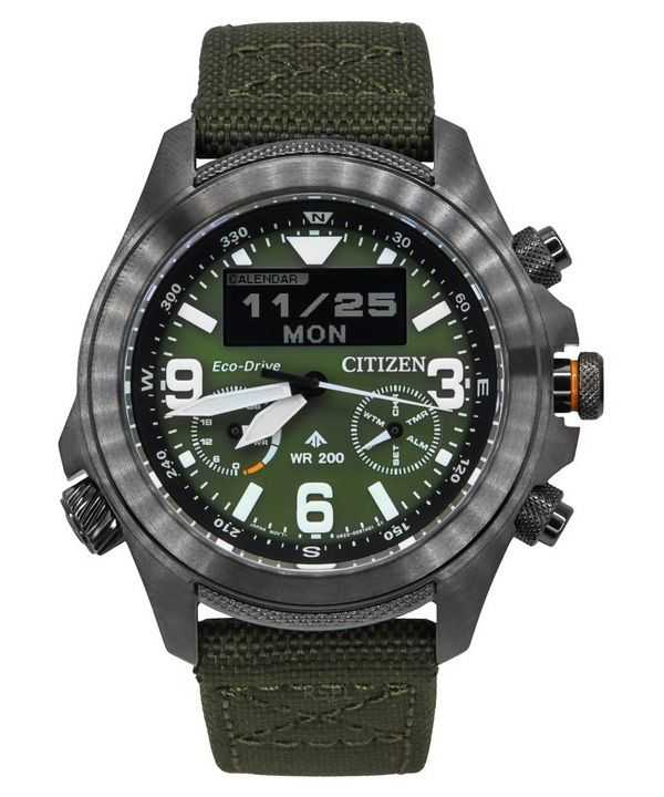 Orologio da uomo Citizen Promaster Land 35th Anniversary Cronografo Quadrante Verde Eco-Drive JV1005-02W 200M