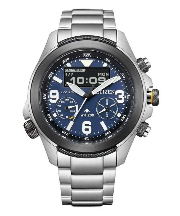 Orologio da uomo Citizen Promaster Land 35th Anniversary Chronograph quadrante blu Eco-Drive JV1006-51L 200M