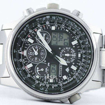 Orologio da uomo Citizen Promaster Sky Pilot Titanium Eco-Drive radiocontrollato World Time JY8020-52E