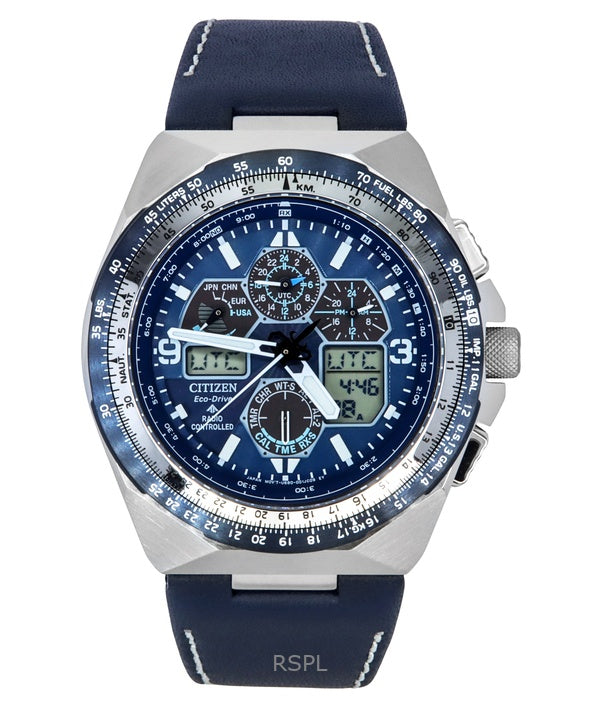 Orologio da uomo Citizen Promaster Skyhawk Radiocontrollato Quadrante Blu Eco-Drive Diver&#39;s JY8148-08L 200M