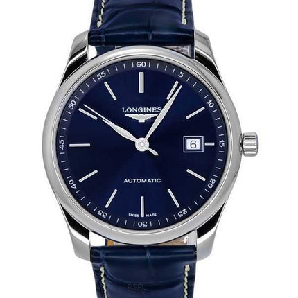 Orologio da uomo Longines Master Collection cinturino in pelle Sunray quadrante blu automatico L2.793.4.92.0