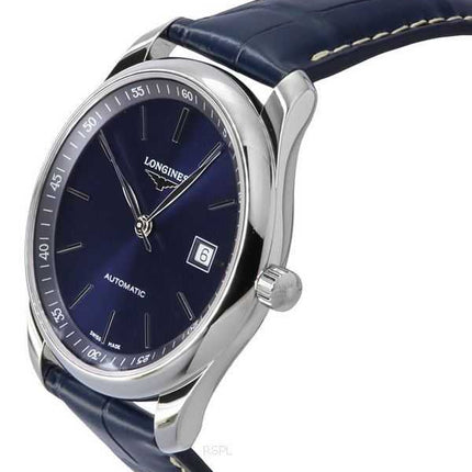 Orologio da uomo Longines Master Collection cinturino in pelle Sunray quadrante blu automatico L2.793.4.92.0