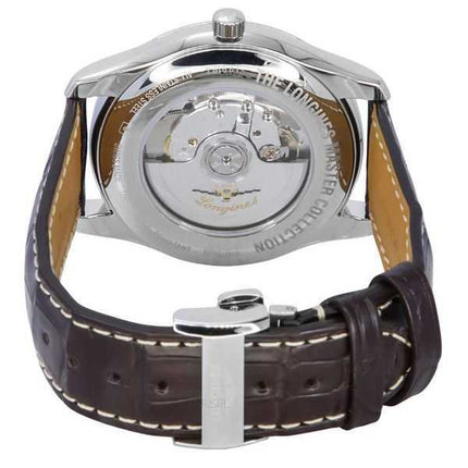 Orologio da uomo Longines Master Collection Moon Phase cinturino in pelle quadrante argento automatico L2.919.4.78.3