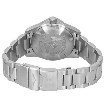Orologio da uomo Longines HydroConquest in acciaio inossidabile quadrante nero automatico subacqueo L3.741.4.56.6 300M