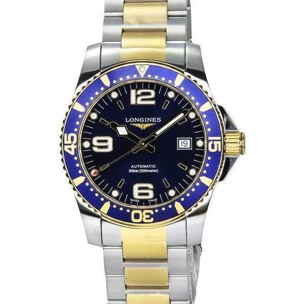 Orologio da uomo Longines HydroConquest bicolore in acciaio inossidabile con quadrante blu automatico L3.742.3.96.7 300M