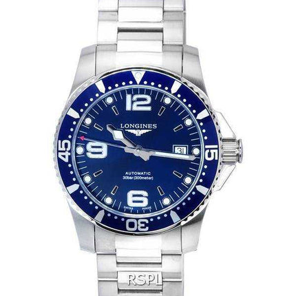 Longines HydroConquest Sunray Blue con quadrante Super-LumiNova Automatic Diver's L3.742.4.96.6 300M Orologio da uomo