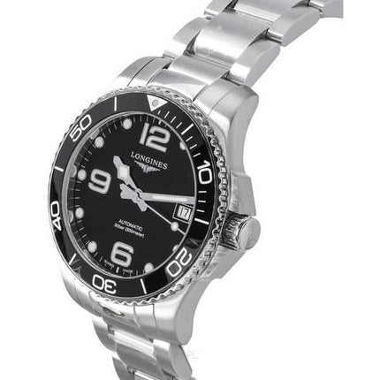 Orologio da uomo Longines HydroConquest in acciaio inossidabile con quadrante nero automatico L3.780.4.56.6 300M
