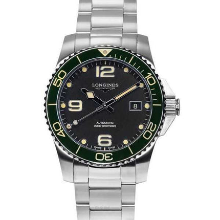 Orologio da uomo Longines HydroConquest in acciaio inossidabile con quadrante nero automatico subacqueo L3.781.4.05.6 300M