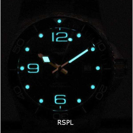 Orologio da uomo Longines HydroConquest Sunray nero con quadrante Super-LumiNov Automatic Diver's L3.781.4.56.6 300M