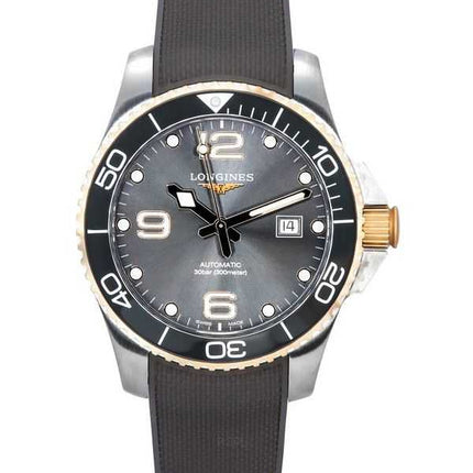 Orologio da uomo Longines HydroConquest cinturino in caucciù Sunray quadrante grigio automatico subacqueo L3.782.3.78.9 300M