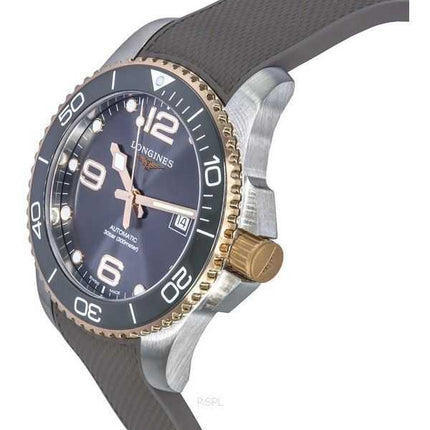 Orologio da uomo Longines HydroConquest cinturino in caucciù Sunray quadrante grigio automatico subacqueo L3.782.3.78.9 300M