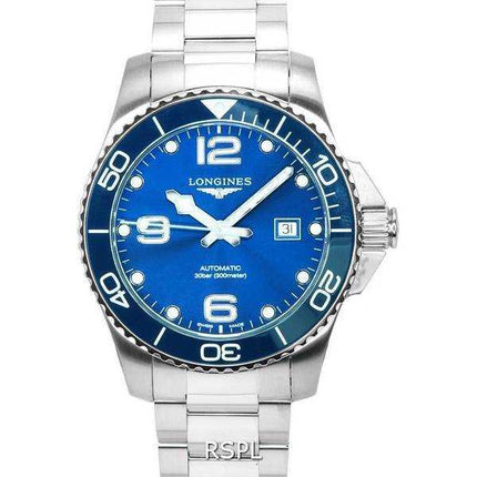 Longines HydroConquest Sunray Blue con quadrante Super-LumiNova Automatic Diver's L3.782.4.96.6 300M Orologio da uomo
