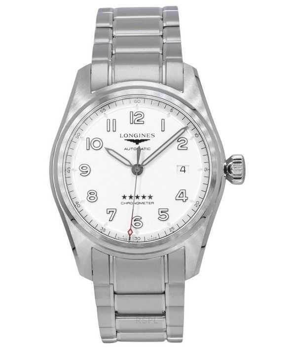 Longines Spirit Chronometer in acciaio inossidabile quadrante argento automatico L3.810.4.73.6 100M orologio da uomo