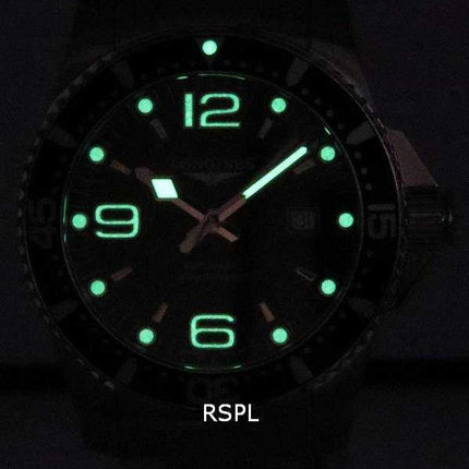 Orologio da uomo Longines HydroConquest Sunray nero con quadrante Super-LumiNova Automatic Diver's L3.841.4.56.6 300M