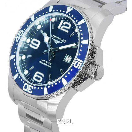 Longines HydroConquest Sunray Blue con quadrante Super-LumiNova Automatic Diver's L3.841.4.96.6 300M Orologio da uomo