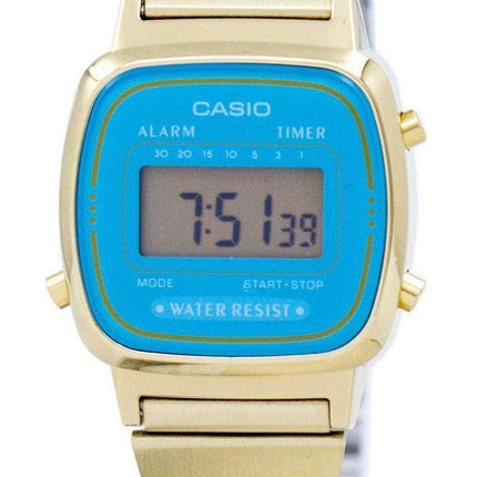 Casio Digital Alarm Timer per sveglia in acciaio inossidabile LA670WGA-2DF LA670WGA-2 Orologio da donna