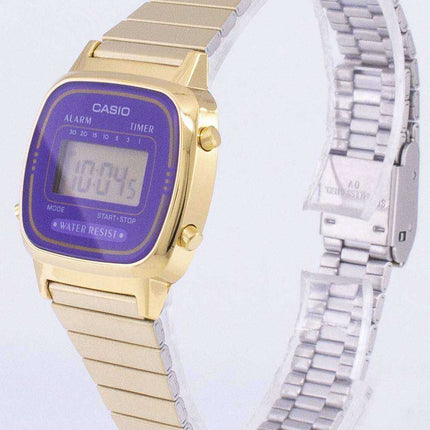 Casio Digital Alarm Timer in acciaio inossidabile LA670WGA-6DF LA670WGA-6 Orologio da donna