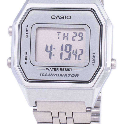Casio Digital Illuminatore al quarzo in acciaio inossidabile LA680WA-7DF LA680WA-7 Orologio da donna